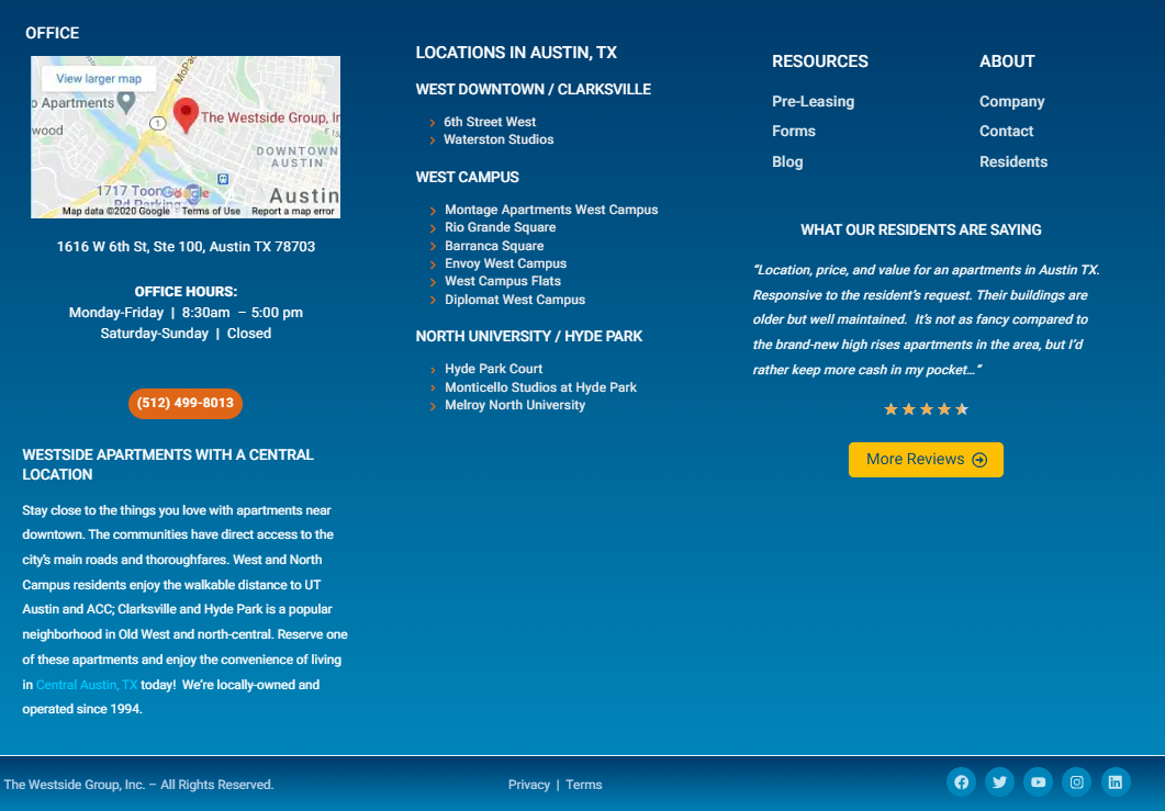 Diplomat and Envoy West Campus child property pages from The Westside Group case study